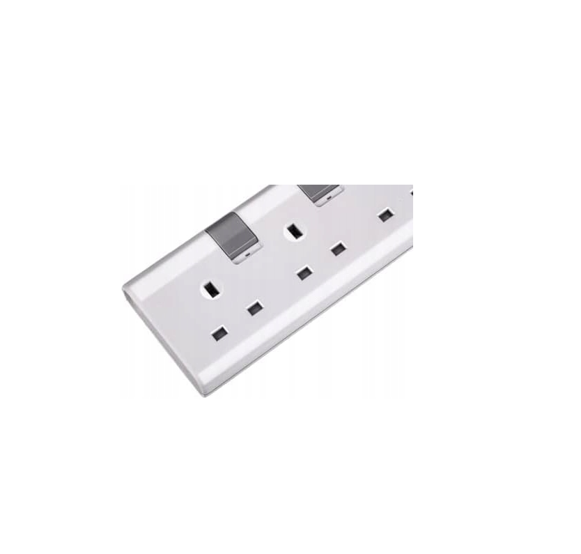 Philips verlengkabel strip 2 m 4 stopcontacten wit - UK