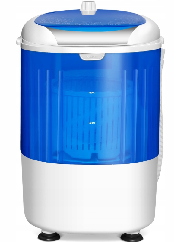 Coast Mini Wasmachine / Reiswasmachine - Met Centrifugefunctie & Dubbele Kuip - 36 x 34 x 51 cm - Kunststof - Blauw