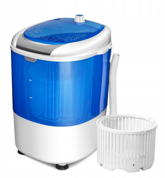 Coast Mini Wasmachine / Reiswasmachine - Met Centrifugefunctie & Dubbele Kuip - 36 x 34 x 51 cm - Kunststof - Blauw