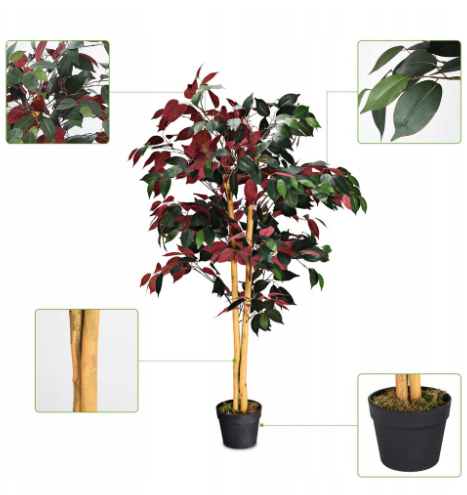 Coast 120 cm grote groene ficus boom in de pot met kunstmatige boom realistische groene planten