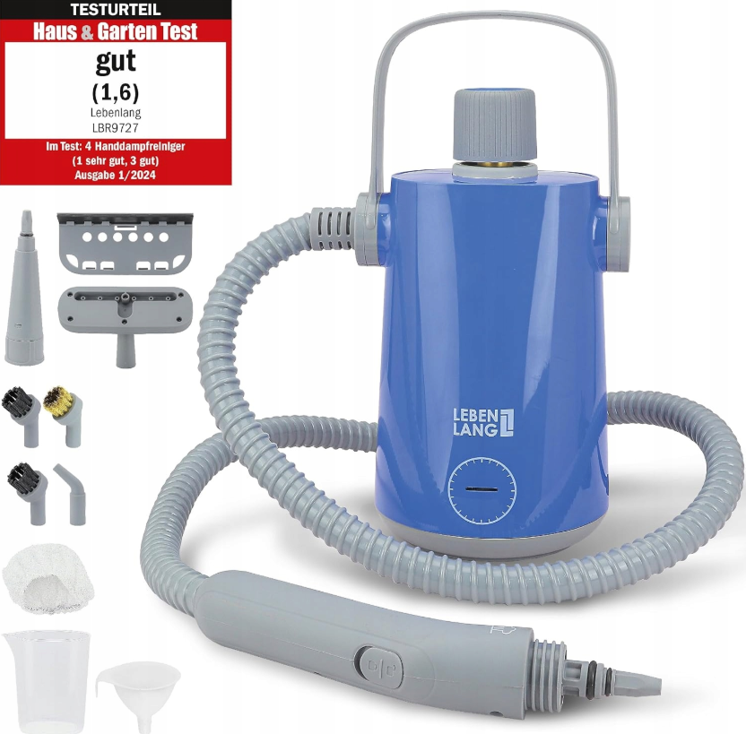 LEBENLANG Elektrische Stoomreiniger Handheld Stoomreiniger - 1000W & 300ml + 10x Accessoires