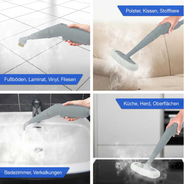 LEBENLANG Elektrische Stoomreiniger Handheld Stoomreiniger - 1000W & 300ml + 10x Accessoires