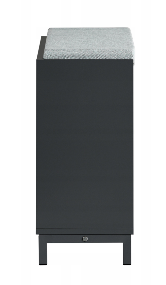 SoBuy Schoenenkast – Neerklapbare Deur met 2 Verstelbare Planken – 60 x 24 x 52 cm – Zwart