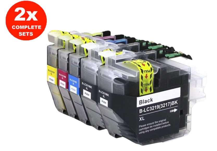 2x Brother LC3219 Inktpatronen - Zwart en Kleur - Geschikt voor diverse Brother printers - 4 x 1,5 x 12 cm