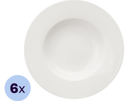 Set van 6 Vivo by Villeroy & Boch Diepe Borden – Ø 24 cm – Tijdloos Wit