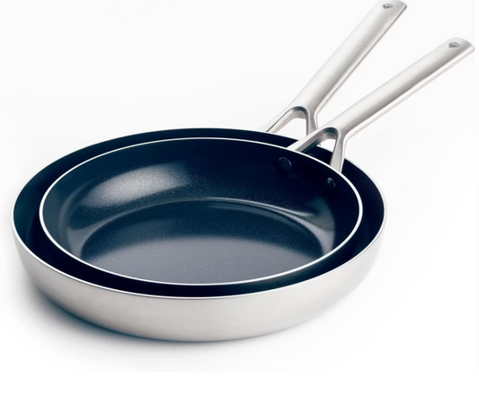 Blue Diamond Pannenset - 2 Stuks - Pfas Vrij - Ø24 & Ø26 cm - RVS