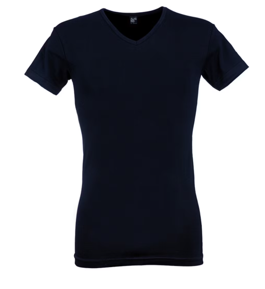 4x Alan Red T-Shirts Heren – Navy – Maat M – V-hals & Ronde Hals – Body Fit – 93% Katoen / 7% Elastaan