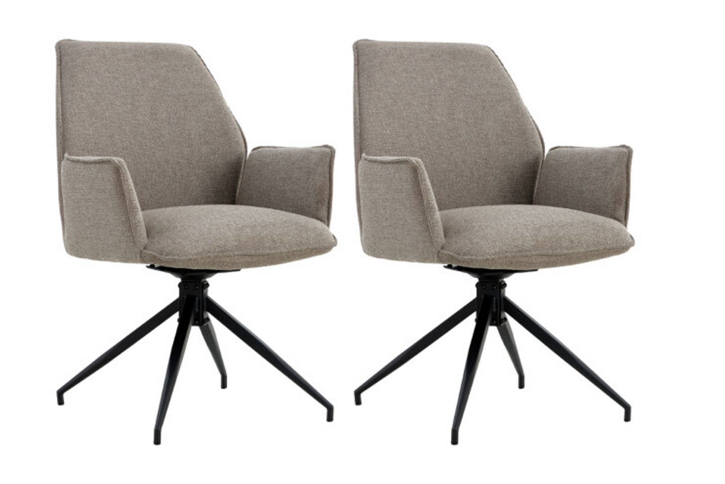 Multifurn Eetkamerstoel - Set van 2 - Draaibaar - 57 x 63 x 90 cm - Taupe