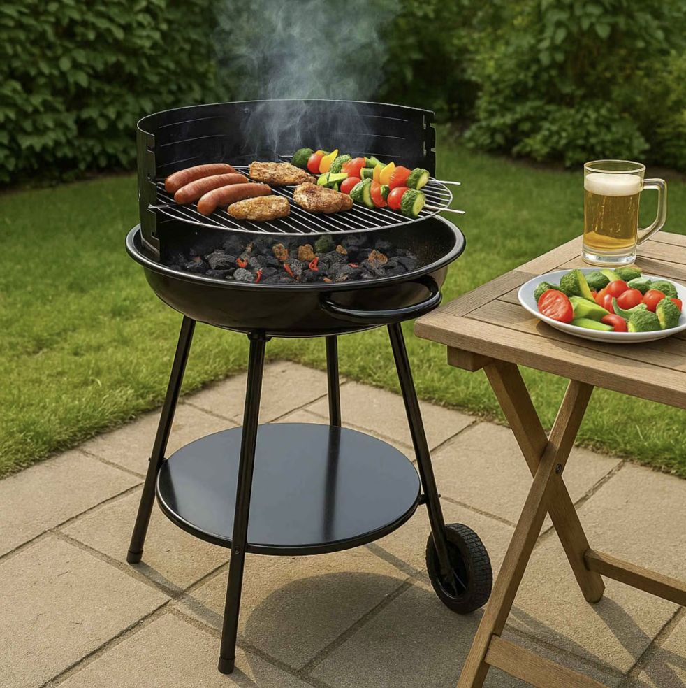 Koopman Grill – Inklapbaar met Onderstel – 51 x 82 cm – Zwart