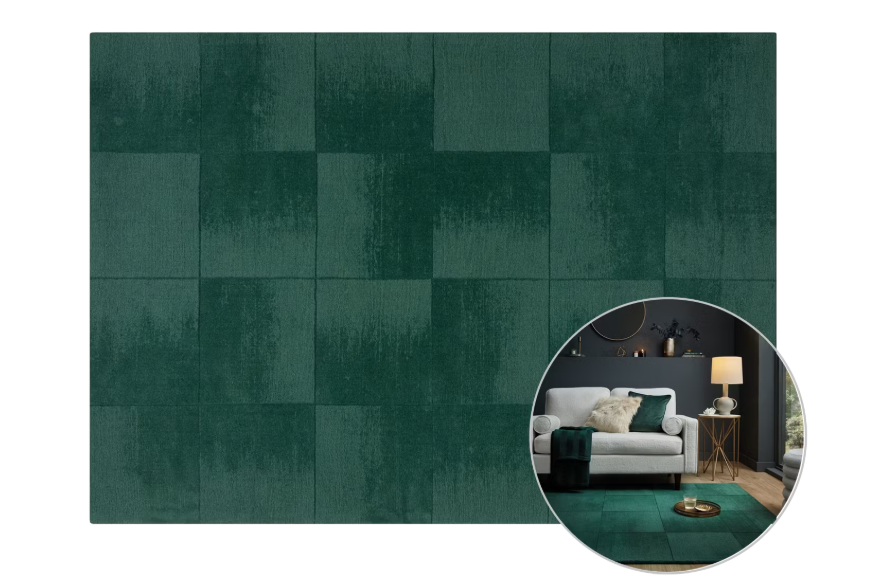 Flair Rugs Check Ombre Vloerkleed – 160 × 230 cm – Groen – 100% Wol
