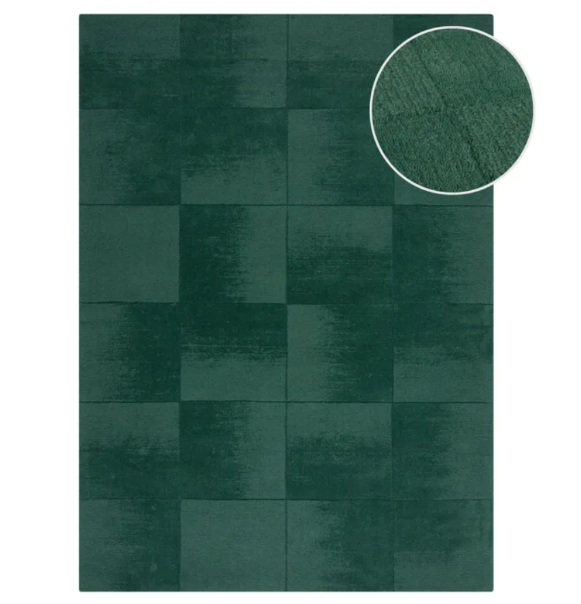 Flair Rugs Check Ombre Vloerkleed – 160 × 230 cm – Groen – 100% Wol