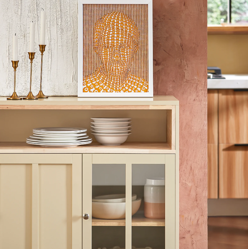 SoBuy Keukenkastje - 3 Deuren - Max. 70 kg - 120 x 40 x 85 cm - Beige