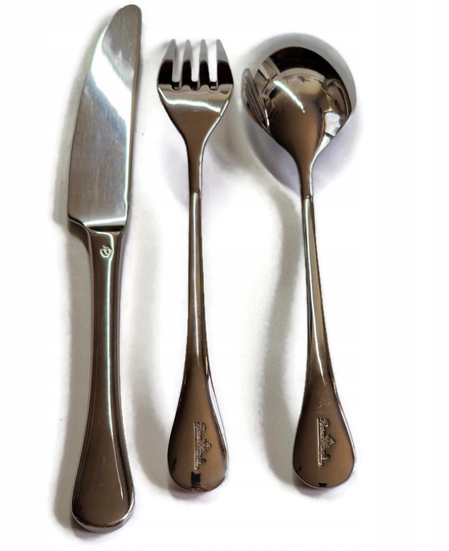 Rosenthal Bestekset 3-delig (mes 22 cm, vork 20 cm, lepel 20 cm) – Zilvergrijs, roestvrij staal