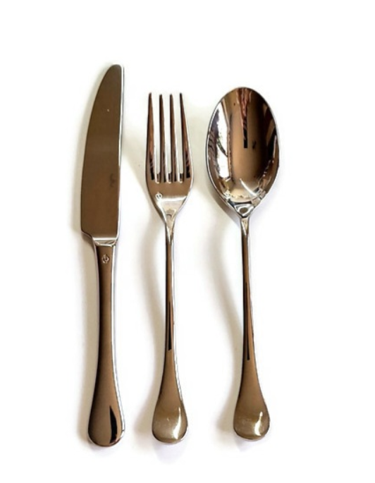 Rosenthal Bestekset 3-delig (mes 22 cm, vork 20 cm, lepel 20 cm) – Zilvergrijs, roestvrij staal
