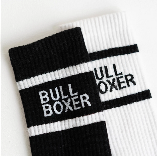 Bullboxer Heren Sokken Wit/Zwart – 2-Pack – Maat 35-38