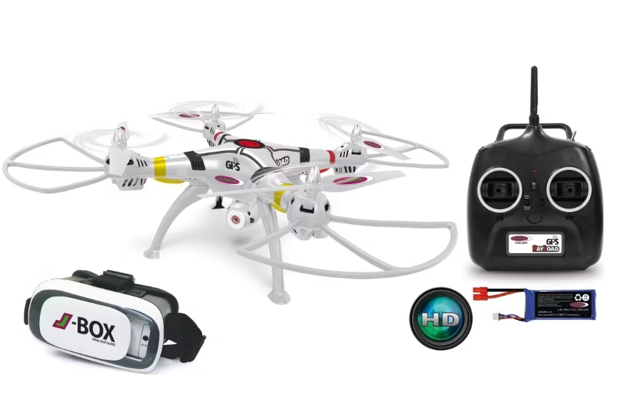 Jamara Payload GPS VR Drone | 720p HD Camera | 62x62x18,8 cm | Wit