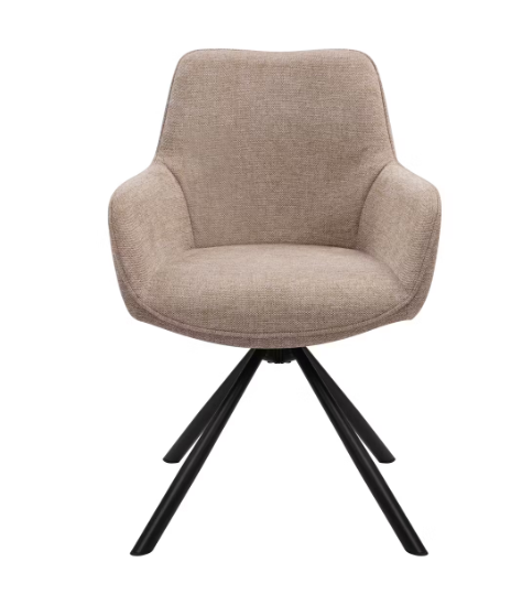 Dutchbone Oliver Draaibare Eetkamerstoelen - Set van 2 - 57x60x86 cm – Taupe