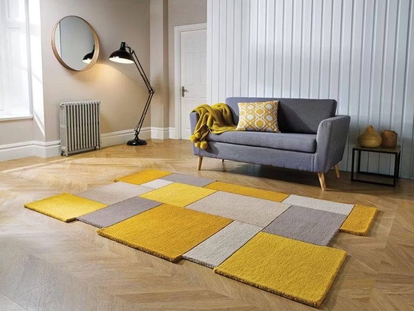 Flair Rugs Collage Wol Vloerkleed 200 x 290 cm – Ochre