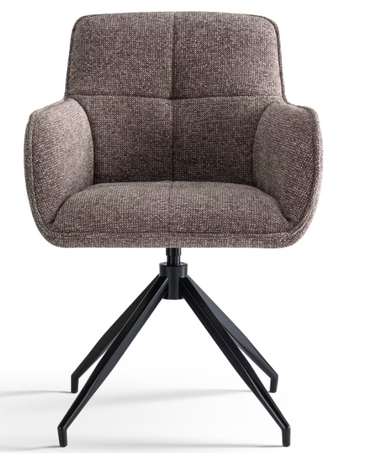 Criks Design Charly Draaibare Eetkamerstoel | Bruin | 63 x 63 x 52 cm