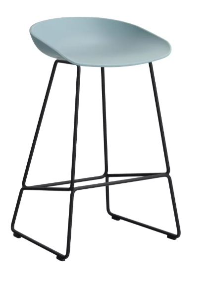 HAY About a Stool AAS38 Barkruk - H 65 cm - Black Steel - Dusty Blue