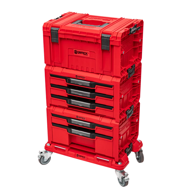 Qbrick System Pro Drawer Workshop Set 4 Rood – 525 x 345 x 885 mm