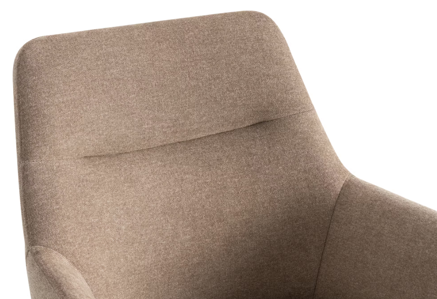 Criks Design Eetkamerstoel Olivia Bruin – 53x66x87 cm – Draaibare Armstoel met Comfortabele Stoffen Zitting