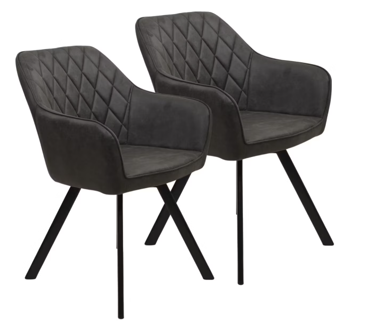 Meubel31 Brione Draaibare Eetkamerstoel – set van 2 – Ergonomisch & Stijlvol – 55x83x88 cm – Grijs