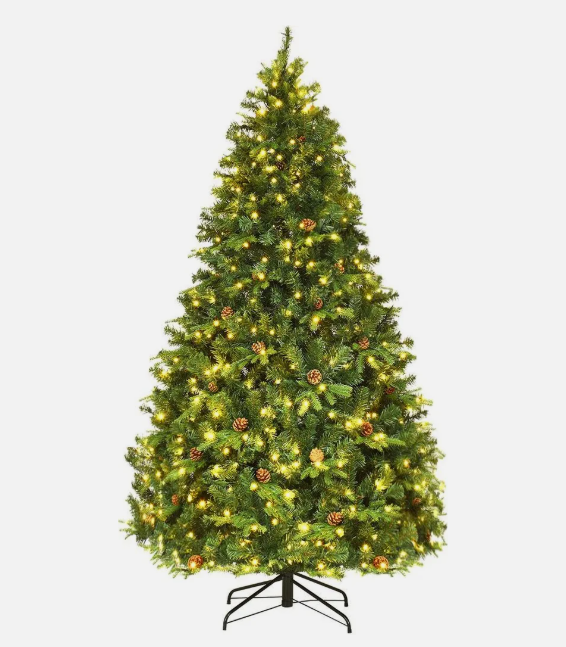 Kunstmatige Fir Tree met LED - Lichte ketens Kerstboom Kerstboom 210cm Groen