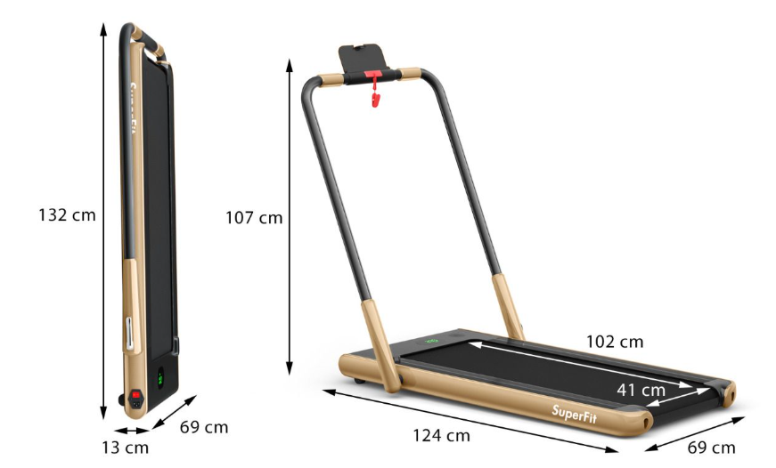 Coast Loopband Met Bluetooth - 1-12 km/u - Inklapbaar - 124,5 x 68,5 x 108,5 cm - Geel