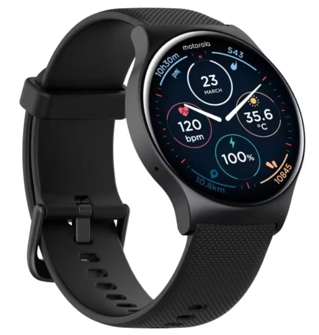 Motorola - Smartwatch - Moto Watch 120 - Bluetooth - Stappenteller - Hartslagmeter - GPS - Waterdicht - IOS/Android - Zwart
