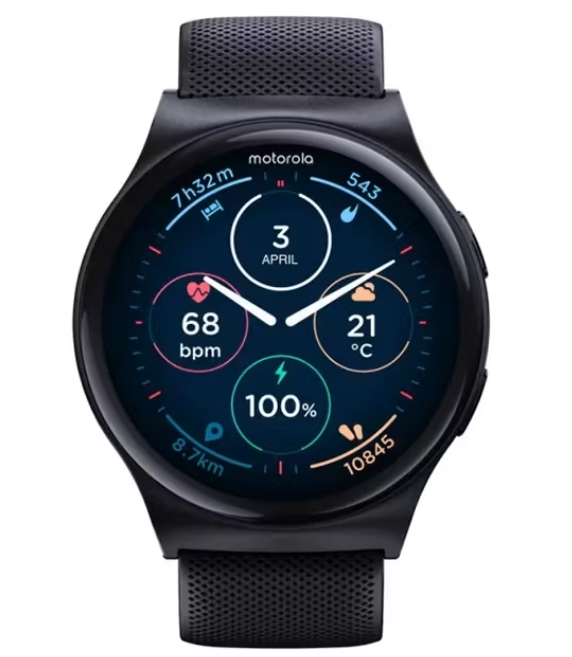 Motorola - Smartwatch - Moto Watch 120 - Bluetooth - Stappenteller - Hartslagmeter - GPS - Waterdicht - IOS/Android - Zwart
