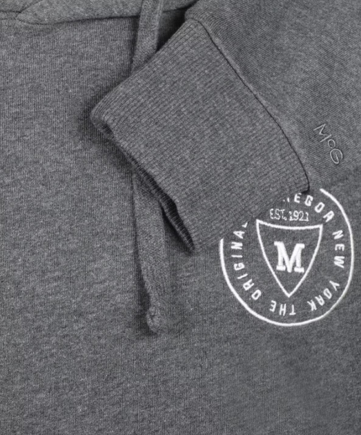 McGregor Heren Graphic Hoodie Dark Grey Melange – Maat L, 100% Katoen
