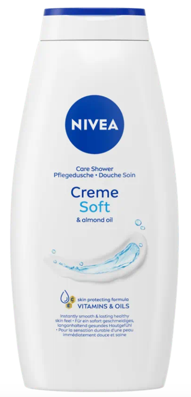 NIVEA Creme Soft Douchecrème 750 ml – Hydraterend, Amandelolie, Voor een Zachte Huid, Transparante Fles