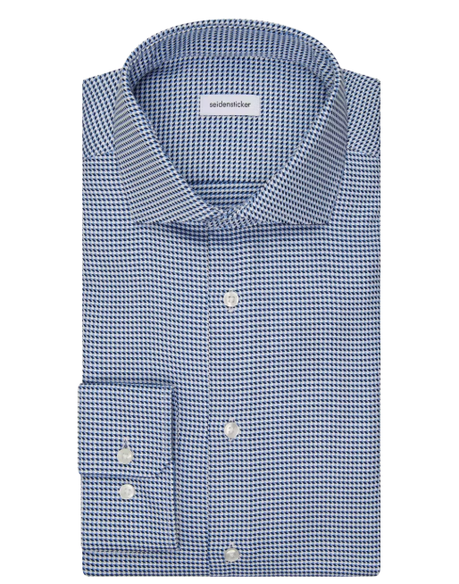 Seidensticker Overhemd Regular Fit - Spread Kent |-Mid Blue - Maat 42 - 100% Katoen