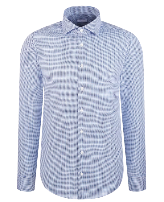 Seidensticker Overhemd Regular Fit - Spread Kent |-Mid Blue - Maat 42 - 100% Katoen