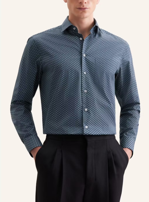 Seidensticker New Kent Business Shirt | Regular Fit | 42 Sage Green | 100% Katoen | 01.845413-73