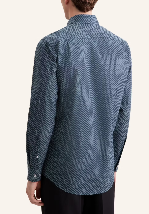 Seidensticker New Kent Business Shirt | Regular Fit | 42 Sage Green | 100% Katoen | 01.845413-73