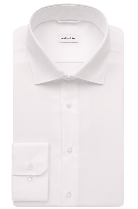 Seidensticker New Kent Business Shirt | Maat 42 Wit | Regular Fit | Normale of Extra Lange Mouwen | 100% Katoen