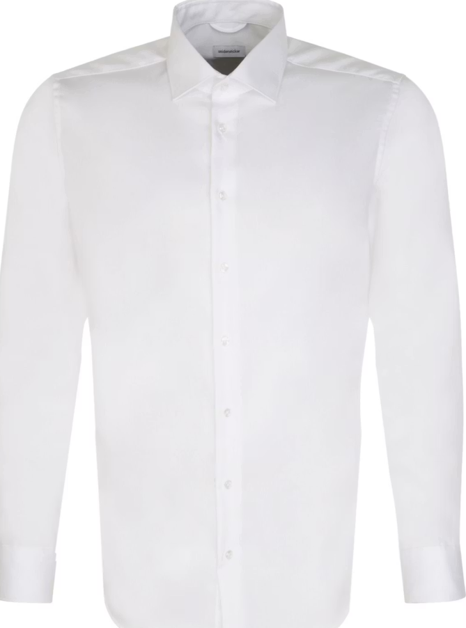 Seidensticker New Kent Business Shirt | Maat 42 Wit | Regular Fit | Normale of Extra Lange Mouwen | 100% Katoen