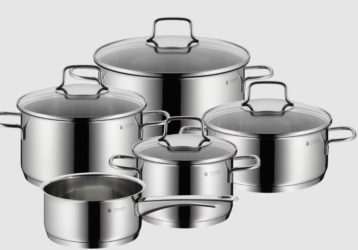 WMF Astoria Pannenset – Set van 5 – RVS 18/10 – Voor Alle Warmtebronnen – Inclusief Deksels