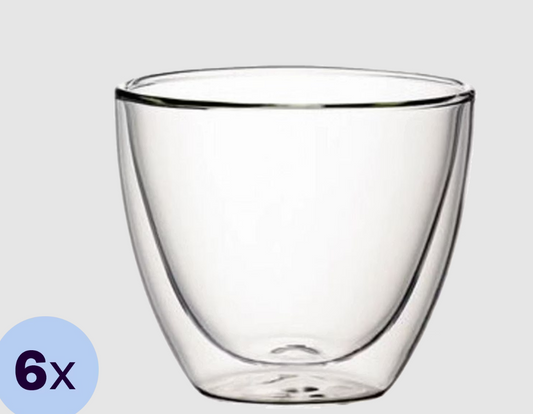 Villeroy & Boch Manufacture Rock – Set van 6 Dubbelwandige Theeglazen | 250 ml | Borosilicaatglas | Magnetron- & Vaatwasserbestendig