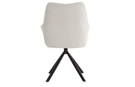 Criks Design - Draaibare Eetkamerstoel Oliver - 180° Auto Return - 89,5x62x64,5 cm - Bull Denim/Metaal - Beige