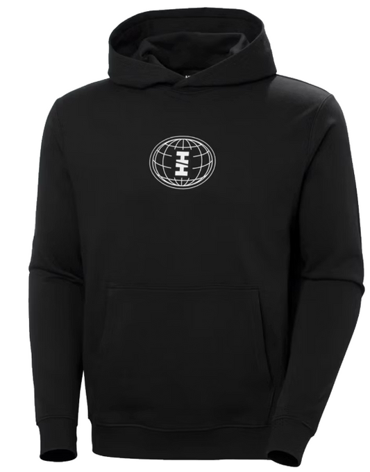 helly hansen core graphic hoodie heren – maat M – zwart – 80% katoen / 20% polyester – regular fit