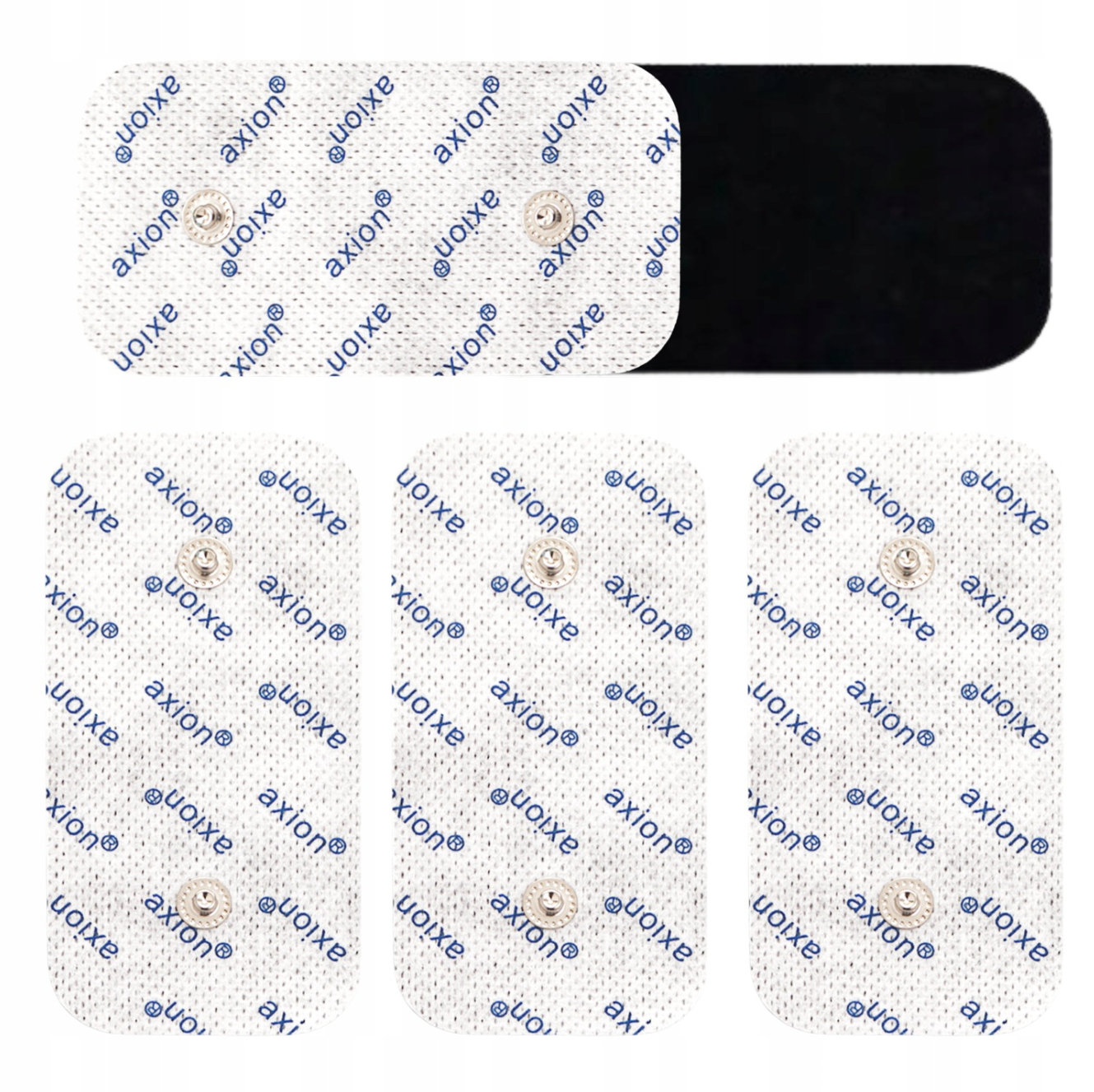 axion – Electroden voor Compex | Dubbele Snap | 10×5 cm | Wit/Grijs