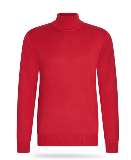 Cappuccino Modieuze trui met rolkraag - Rood - XXL - 50% katoen, 50% acryl
