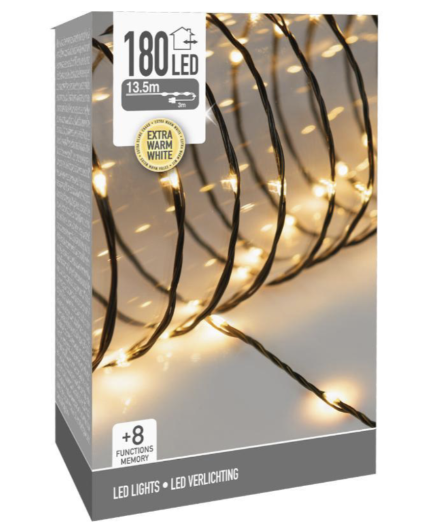 LED Kerstverlichting 180 LED – Extra Warm Wit – Soft Wire – 14 x 9 x 6 cm