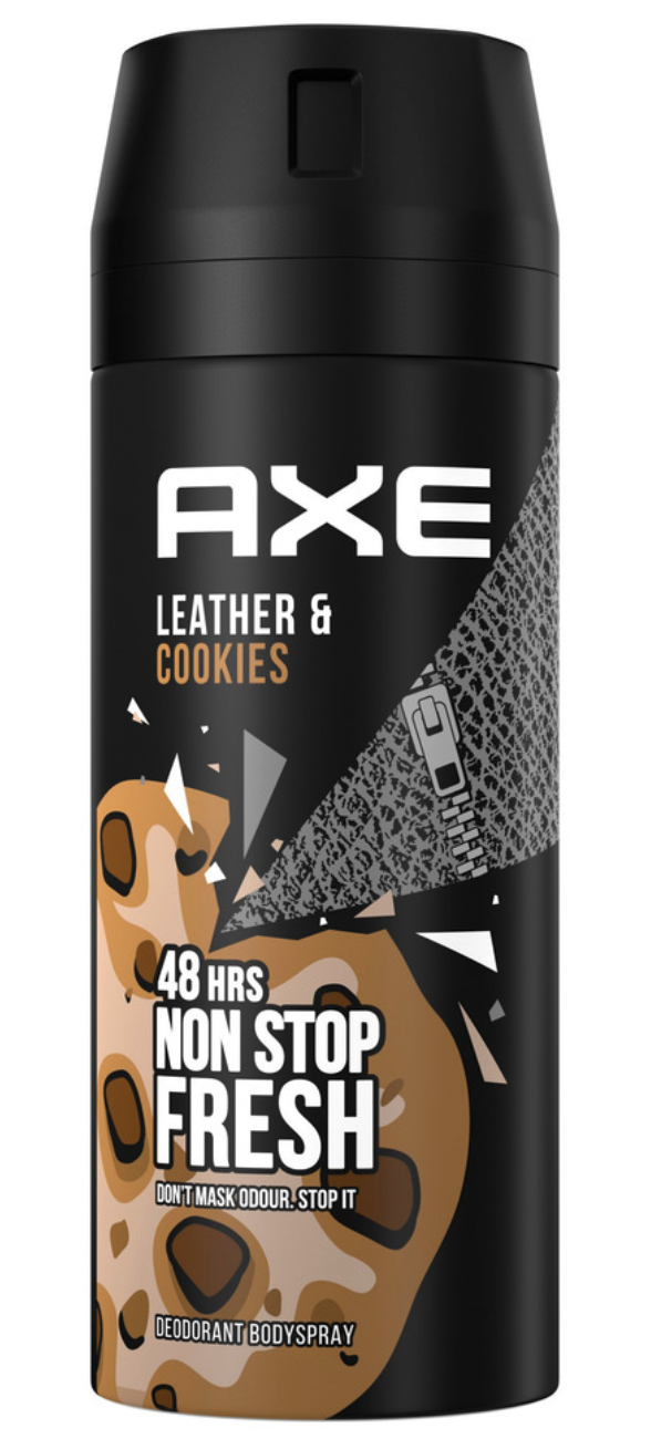 Axe Leather & Cookies deo spray 2x150 ml – leer & koekjes geur – langdurige frisheid