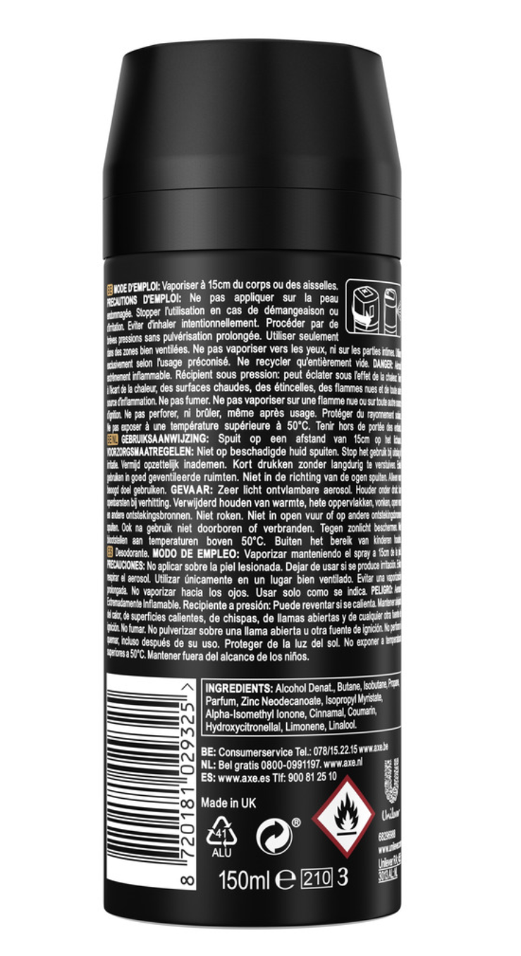 Axe Leather & Cookies deo spray 2x150 ml – leer & koekjes geur – langdurige frisheid