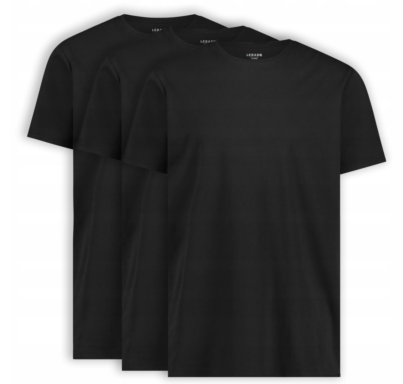LebasQ Fit T-Shirt 3-Pack – Regular Lengte – Maat XXL – Zwart