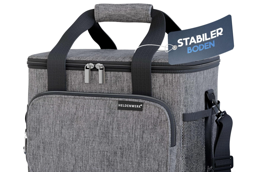 HELDENWERK Opvouwbare Koeltas 20L – Geïsoleerde Koelbox – Lekvrij & Waterdicht – Thermische Picknick- en Lunchtas - Donkergrijs